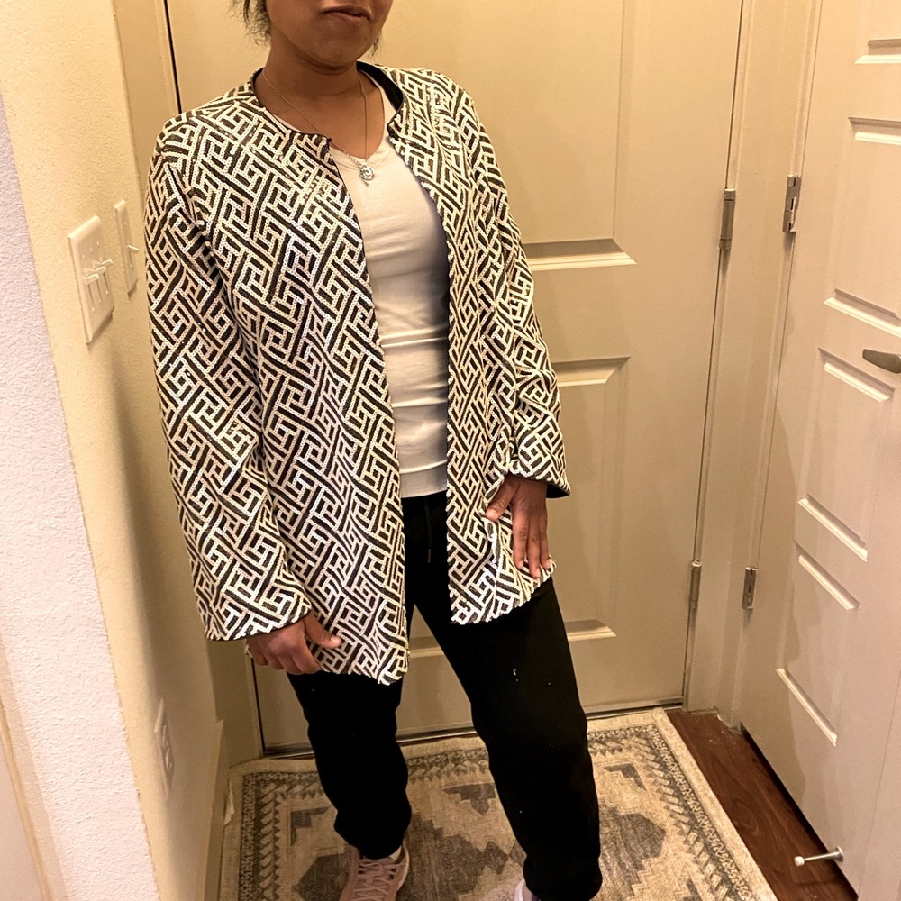 Emmelle Black And White Sequined Jacket - image 5